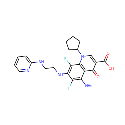 Nc1c(F)c(NCCNc2ccccn2)c(F)c2c1c(=O)c(C(=O)O)cn2C1CCCC1 ZINC000072124451