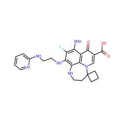 Nc1c(F)c(NCCNc2ccccn2)c2c3c1c(=O)c(C(=O)O)cn3C1(CCC1)CCN2 ZINC000059224060