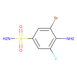 Nc1c(F)cc(S(N)(=O)=O)cc1Br ZINC000013520143