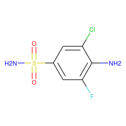 Nc1c(F)cc(S(N)(=O)=O)cc1Cl ZINC000013520141