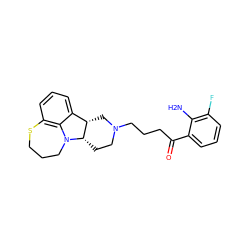 Nc1c(F)cccc1C(=O)CCCN1CC[C@H]2[C@@H](C1)c1cccc3c1N2CCCS3 ZINC000013487997