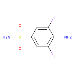 Nc1c(I)cc(S(N)(=O)=O)cc1I ZINC000013520160