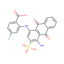 Nc1c(S(=O)(=O)O)cc(Nc2cc(Cl)ccc2C(=O)O)c2c1C(=O)c1ccccc1C2=O ZINC000035300295