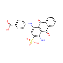 Nc1c(S(=O)(=O)O)cc(Nc2ccc(C(=O)O)cc2)c2c1C(=O)c1ccccc1C2=O ZINC000045389821