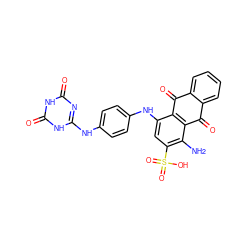 Nc1c(S(=O)(=O)O)cc(Nc2ccc(Nc3nc(=O)[nH]c(=O)[nH]3)cc2)c2c1C(=O)c1ccccc1C2=O ZINC000066076903