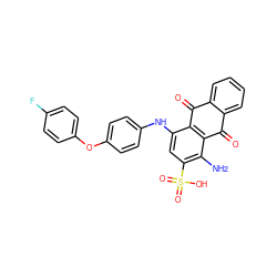 Nc1c(S(=O)(=O)O)cc(Nc2ccc(Oc3ccc(F)cc3)cc2)c2c1C(=O)c1ccccc1C2=O ZINC001772601542