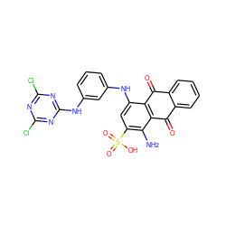 Nc1c(S(=O)(=O)O)cc(Nc2cccc(Nc3nc(Cl)nc(Cl)n3)c2)c2c1C(=O)c1ccccc1C2=O ZINC000066076201