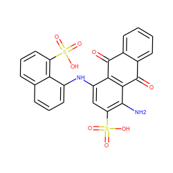 Nc1c(S(=O)(=O)O)cc(Nc2cccc3cccc(S(=O)(=O)O)c23)c2c1C(=O)c1ccccc1C2=O ZINC000049757207