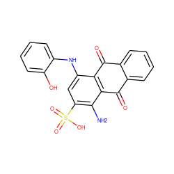 Nc1c(S(=O)(=O)O)cc(Nc2ccccc2O)c2c1C(=O)c1ccccc1C2=O ZINC000040972433