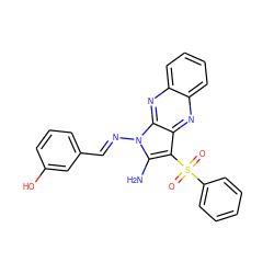 Nc1c(S(=O)(=O)c2ccccc2)c2nc3ccccc3nc2n1/N=C/c1cccc(O)c1 ZINC000001279548