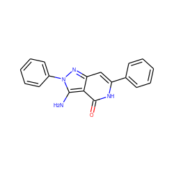 Nc1c2c(=O)[nH]c(-c3ccccc3)cc2nn1-c1ccccc1 ZINC000072113456