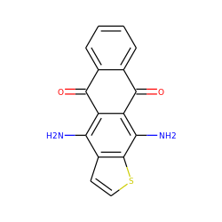 Nc1c2c(c(N)c3sccc13)C(=O)c1ccccc1C2=O ZINC000231365059