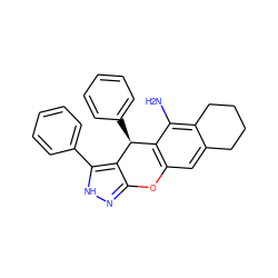 Nc1c2c(cc3c1[C@H](c1ccccc1)c1c(n[nH]c1-c1ccccc1)O3)CCCC2 ZINC001772639490