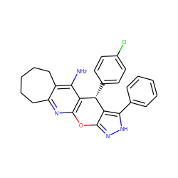 Nc1c2c(nc3c1[C@H](c1ccc(Cl)cc1)c1c(n[nH]c1-c1ccccc1)O3)CCCCC2 ZINC001772577713