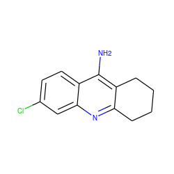 Nc1c2c(nc3cc(Cl)ccc13)CCCC2 ZINC000000005689