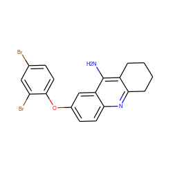 Nc1c2c(nc3ccc(Oc4ccc(Br)cc4Br)cc13)CCCC2 ZINC000045302814