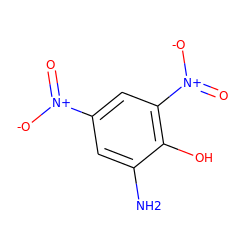 Nc1cc([N+](=O)[O-])cc([N+](=O)[O-])c1O ZINC000001316284