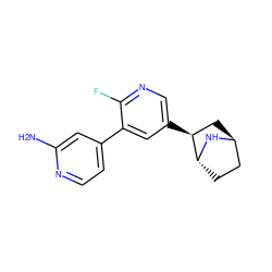 Nc1cc(-c2cc([C@H]3C[C@H]4CC[C@H]3N4)cnc2F)ccn1 ZINC000103249593