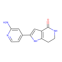 Nc1cc(-c2cc3c([nH]2)CCNC3=O)ccn1 ZINC000028970302