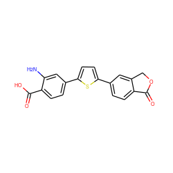 Nc1cc(-c2ccc(-c3ccc4c(c3)COC4=O)s2)ccc1C(=O)O ZINC000653692109