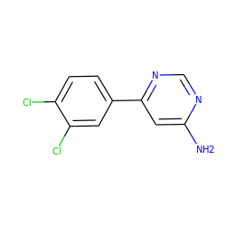 Nc1cc(-c2ccc(Cl)c(Cl)c2)ncn1 ZINC000065436121