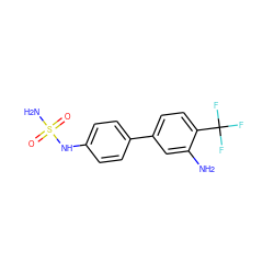 Nc1cc(-c2ccc(NS(N)(=O)=O)cc2)ccc1C(F)(F)F ZINC000028712019