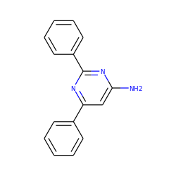 Nc1cc(-c2ccccc2)nc(-c2ccccc2)n1 ZINC000029062470