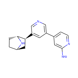 Nc1cc(-c2cncc([C@H]3C[C@H]4CC[C@H]3N4)c2)ccn1 ZINC000473135684