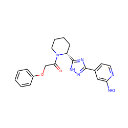 Nc1cc(-c2n[nH]c([C@H]3CCCCN3C(=O)COc3ccccc3)n2)ccn1 ZINC000144770373