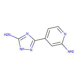 Nc1cc(-c2n[nH]c(N)n2)ccn1 ZINC000029393214