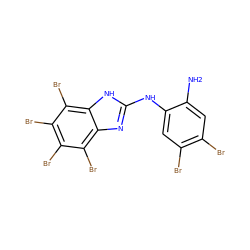 Nc1cc(Br)c(Br)cc1Nc1nc2c(Br)c(Br)c(Br)c(Br)c2[nH]1 ZINC000164740699