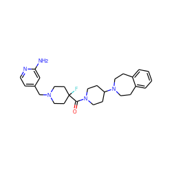 Nc1cc(CN2CCC(F)(C(=O)N3CCC(N4CCc5ccccc5CC4)CC3)CC2)ccn1 ZINC000068200732