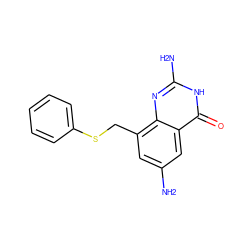 Nc1cc(CSc2ccccc2)c2nc(N)[nH]c(=O)c2c1 ZINC000013493863