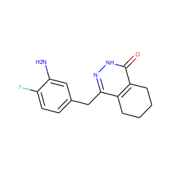 Nc1cc(Cc2n[nH]c(=O)c3c2CCCC3)ccc1F ZINC000139459304