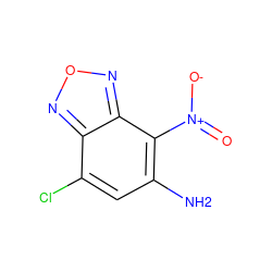 Nc1cc(Cl)c2nonc2c1[N+](=O)[O-] ZINC000003882515