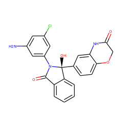 Nc1cc(Cl)cc(N2C(=O)c3ccccc3[C@@]2(O)c2ccc3c(c2)NC(=O)CO3)c1 ZINC000116252358