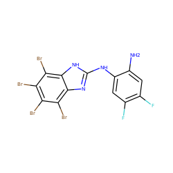 Nc1cc(F)c(F)cc1Nc1nc2c(Br)c(Br)c(Br)c(Br)c2[nH]1 ZINC000143496381