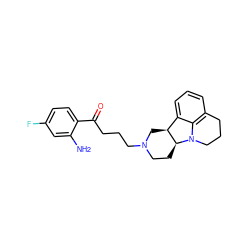 Nc1cc(F)ccc1C(=O)CCCN1CC[C@H]2[C@@H](C1)c1cccc3c1N2CCC3 ZINC000013488017