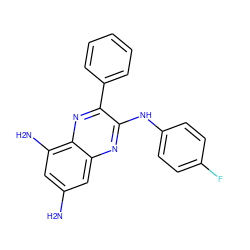 Nc1cc(N)c2nc(-c3ccccc3)c(Nc3ccc(F)cc3)nc2c1 ZINC000040876924