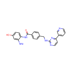 Nc1cc(O)ccc1NC(=O)c1ccc(CNc2nccc(-c3cccnc3)n2)cc1 ZINC000096273685