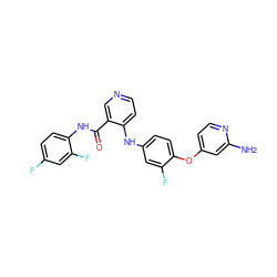 Nc1cc(Oc2ccc(Nc3ccncc3C(=O)Nc3ccc(F)cc3F)cc2F)ccn1 ZINC000049089122