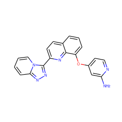 Nc1cc(Oc2cccc3ccc(-c4nnc5ccccn45)nc23)ccn1 ZINC000096175042