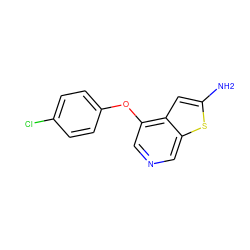 Nc1cc2c(Oc3ccc(Cl)cc3)cncc2s1 ZINC000063539458