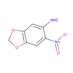 Nc1cc2c(cc1[N+](=O)[O-])OCO2 ZINC000003888819