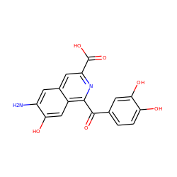 Nc1cc2cc(C(=O)O)nc(C(=O)c3ccc(O)c(O)c3)c2cc1O ZINC000013490172