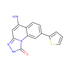 Nc1cc2n[nH]c(=O)n2c2cc(-c3cccs3)ccc12 ZINC000084632761