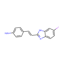 Nc1ccc(/C=C/c2nc3ccc(I)cc3[nH]2)cc1 ZINC000096270539