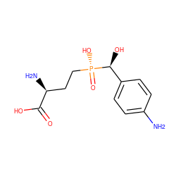 Nc1ccc([C@H](O)[P@](=O)(O)CC[C@H](N)C(=O)O)cc1 ZINC001772628406