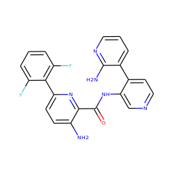 Nc1ccc(-c2c(F)cccc2F)nc1C(=O)Nc1cnccc1-c1cccnc1N ZINC000147050904