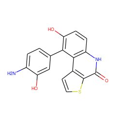 Nc1ccc(-c2c(O)ccc3[nH]c(=O)c4sccc4c23)cc1O ZINC000149768085